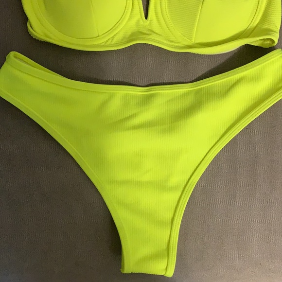 neon yellow sunny bunny bikini medium - Picture 3 of 3